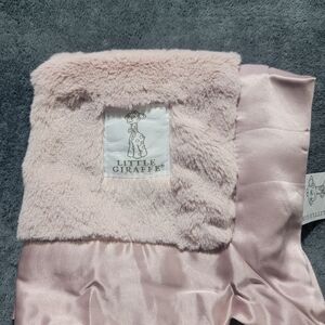 Little Giraffe Baby Blanket Luxe Soft Blanket with Satin Trim Dusty Pink 17x17